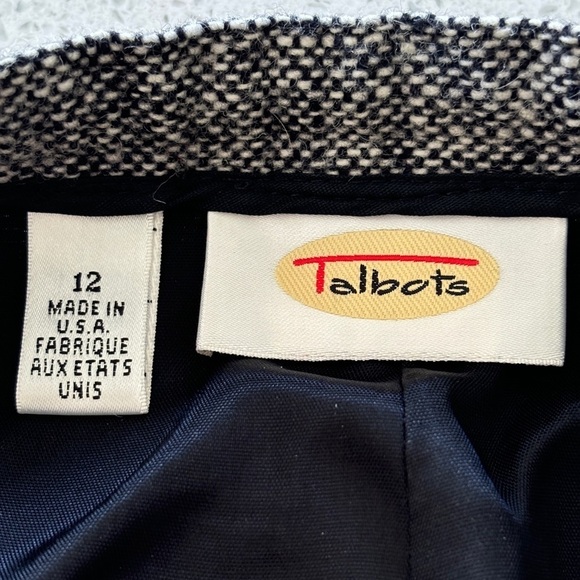 VTG Talbots Pants Womens Size 12 Wool Blend High Waisted Tweed Lined Taper Leg - Picture 6 of 12